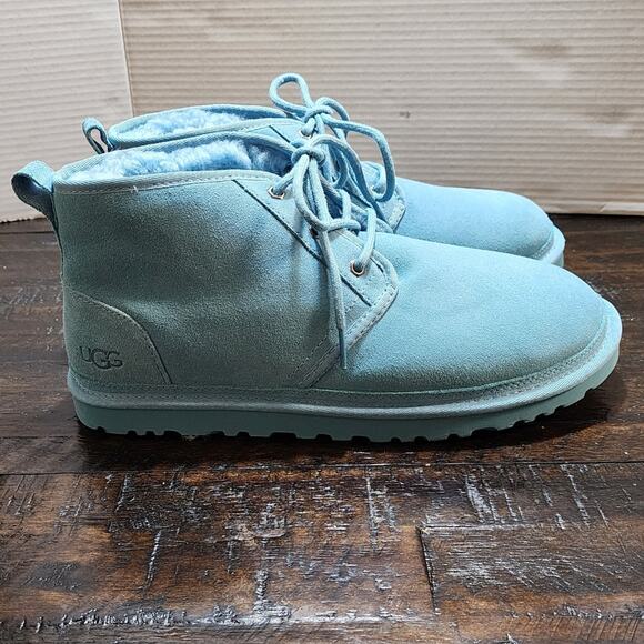 Ugg Nemuel light aqua blue‎ suede leather sherpa boots Booties men\'s size 11 main image 8